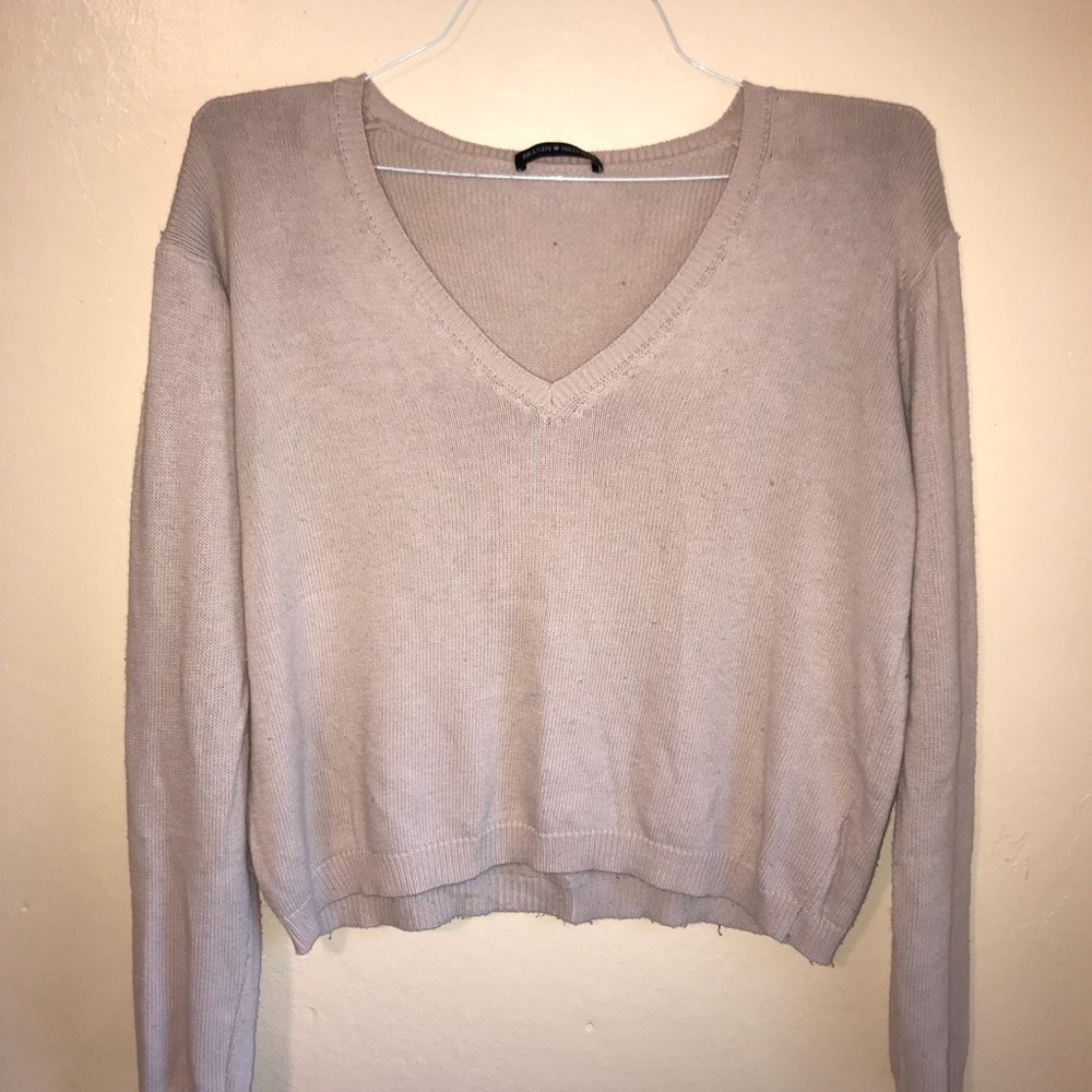 Brandy Melville pink v-neck sweater